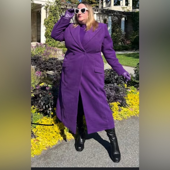 14. Sergio Hudson x Target Tailored Long Overcoat Purple Coat NWT Size 1x NWT SD - Picture 10 of 10